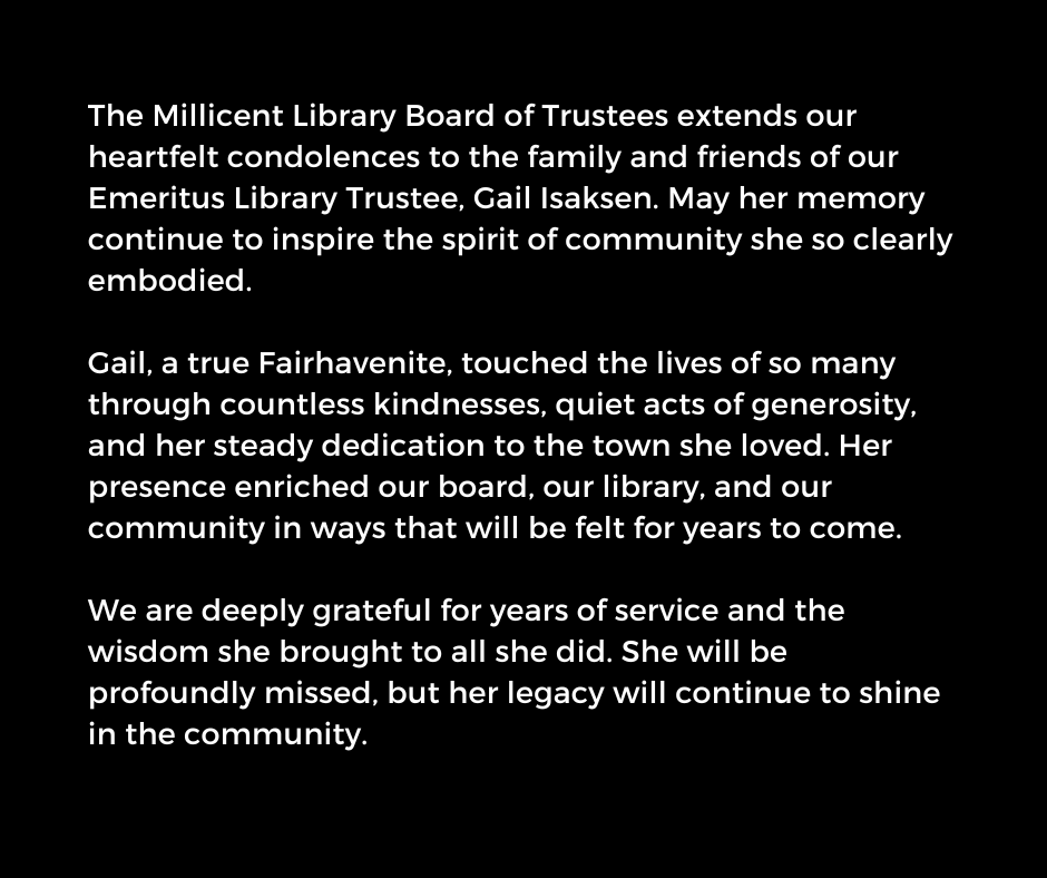 Board of Library Trustees Statement on Passing of Former Trustee