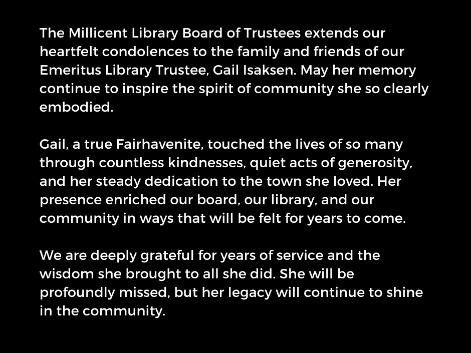 Board of Library Trustees Statement on Passing of Former Trustee